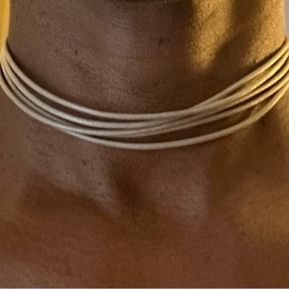 Interchangeable Leather look Choker broach necklace - Picture 10 of 10